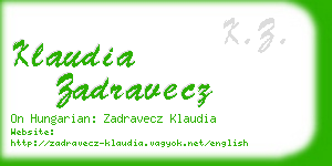 klaudia zadravecz business card